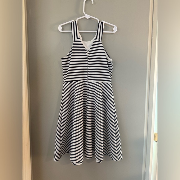 Chenault White and Navy Halter Sundress Casual - Picture 2 of 6